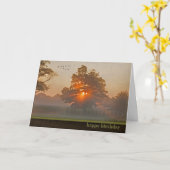 birthday sunrise and mist with geese kaart (Gele Bloem)