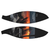 Birthday Sunset Ocean Tropical Palms personalisere Basketbal (Panelen)