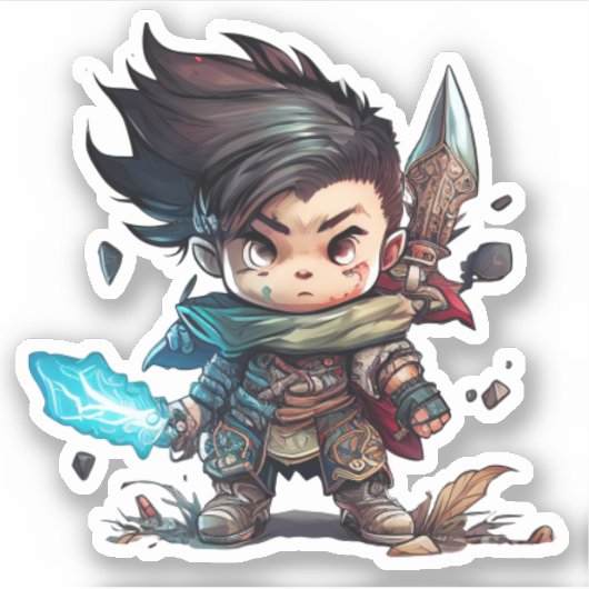 Birthday superheld kind design sticker (Voorkant)