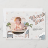 Birthday - surf in de oceaan - Hartelijk dank Kaart (Voorkant)