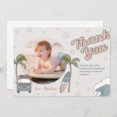 Birthday - surf in de oceaan - Hartelijk dank Kaart (Voorkant / Achterkant)