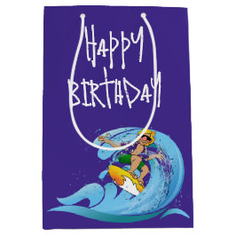 Birthday Surfer op Wave Medium Cadeauzakje