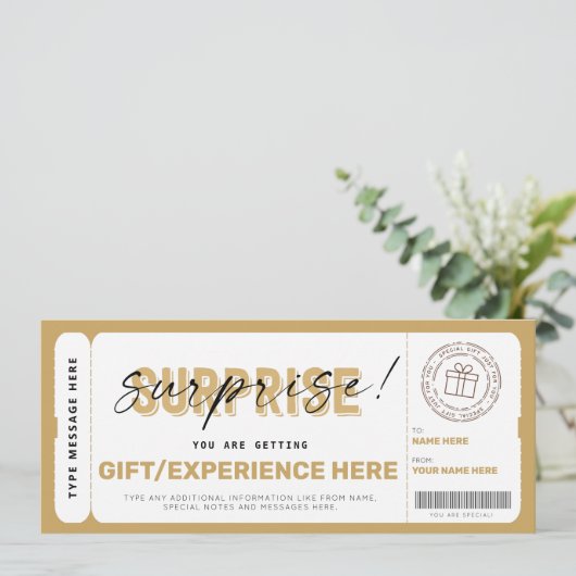 Birthday Surprise Cicket Certificate Sjabloon (Staand voorkant)