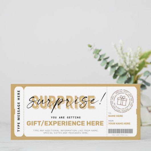 Birthday Surprise Cicket Certificate Sjabloon Kaart (Staand voorkant)