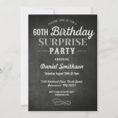 Birthday Surprise Rustic Chalk Mannen Womens Invit Kaart (Voorkant)