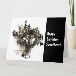 Birthday Sweeat Wild Thing Wolf Humor Art Kaart