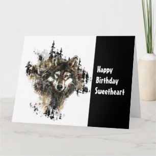 Birthday Sweeat Wild Thing Wolf Humor Art Kaart