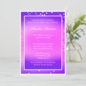 Birthday Sweet 16th Afstuderen Roze Paars Gold Kaart (Staand voorkant)