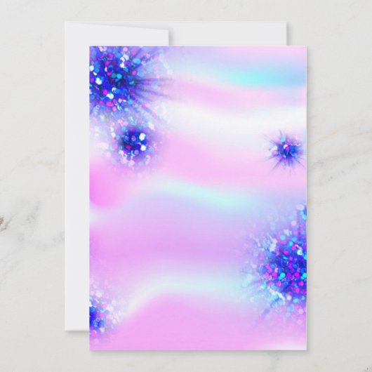 Birthday Sweet 16th Holographic Blue Pink Kaart (Achterkant)