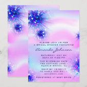 Birthday Sweet 16th Holographic Blue Pink Kaart (Voorkant / Achterkant)
