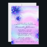 Birthday Sweet 16th Holographic Blue Pink Kaart<br><div class="desc">Voor elegant modern trending event florenceK design</div>