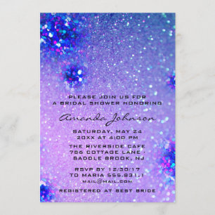Birthday Sweet 16th Holographic Glitter Wedding Kaart