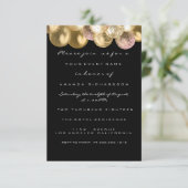 Birthday Sweet 16th roze goud ballons zwart Kaart (Staand voorkant)