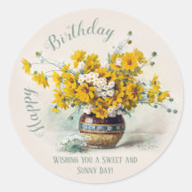 Birthday Sweet & Sunny De Longpre bloemen CC1014