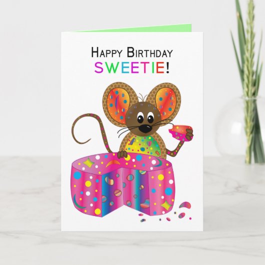 Birthday, Sweetie, Mouse, Kaleidoscoop Collectie Kaart (Voorkant)
