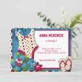 Birthday Swim Suit Kaart (Staand voorkant)