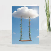 Birthday Swing Hanging From a Cumulus Cloud Kaart (Voorkant)