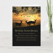 Birthday Sympathy Remembrance with Deer and Poem Kaart (Voorkant)