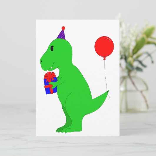 Birthday T-Rex Kaart (Staand voorkant)
