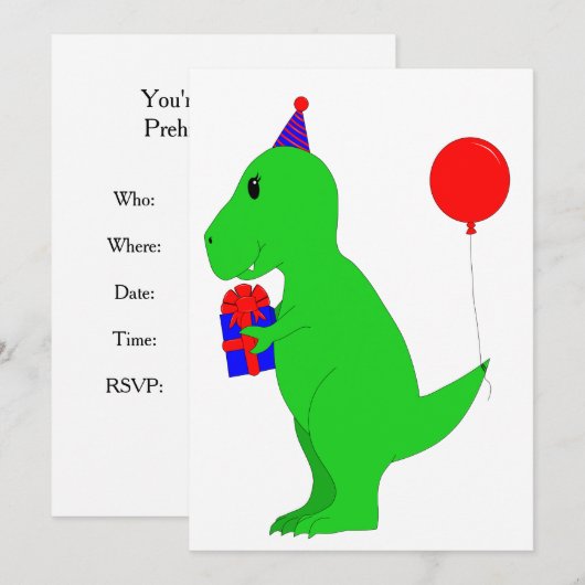 Birthday T-Rex Kaart (Voorkant / Achterkant)