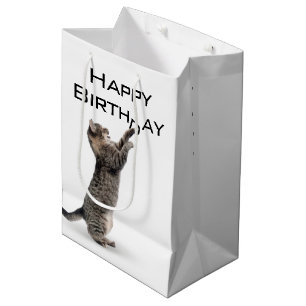 Birthday Tabby Cat Medium Cadeauzakje