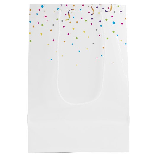 Birthday Tabby Cat met Confetti Medium Cadeauzakje (Achterkant)