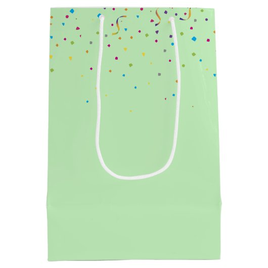 Birthday Tabby Cat met Confetti Medium Cadeauzakje (Achterkant)