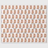 Birthday Tabby Kitten op wit Cadeaupapier (Vlak)