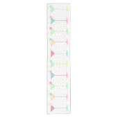 Birthday Table Runner, confetti gekleurde martini' Korte Tafelloper (Voorkant)
