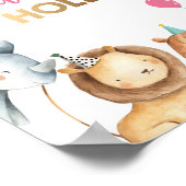 Birthday Table Sign Watering Hole Wild Animal Girl Poster