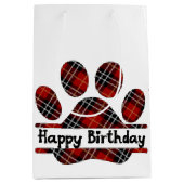 Birthday Tartan Play Pout Afdrukken in wit Medium Cadeauzakje (Voorkant)