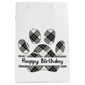 Birthday Tartan Play Pout Afdrukken in wit Medium Cadeauzakje (Voorkant)