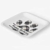 Birthday Tartan Play Pout Afdrukken in wit Papieren Bordje (Gebogen)