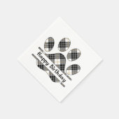 Birthday Tartan Play Pout Afdrukken in wit Servet (Hoek)