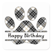 Birthday Tartan Play Pout Afdrukken in wit