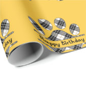 Birthday Tartan Play Pout print op Gold Cadeaupapier (Rol Hoek)