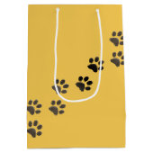 Birthday Tartan Play Pout print op Gold Medium Cadeauzakje (Achterkant)