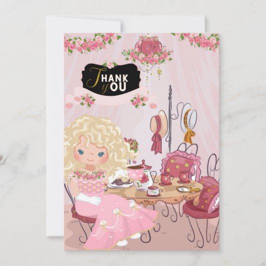 Birthday Tea Party 1 Hartelijk dank Kaart (Voorkant)