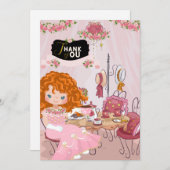 Birthday Tea Party 3 Hartelijk dank Kaart (Voorkant / Achterkant)