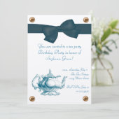 Birthday Tea Party Invitation Kaart (Staand voorkant)