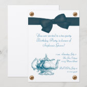 Birthday Tea Party Invitation Kaart (Voorkant / Achterkant)