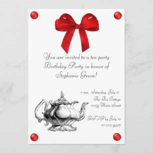 Birthday Tea Party Invitation Kaart
