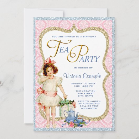 Birthday Tea Party Kaart (Voorkant)