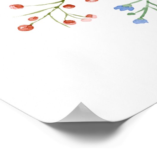 Birthday Tea Party Whimsical Wildflower Welkom Poster (Hoek)