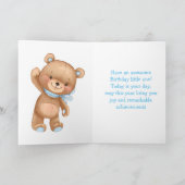 Birthday Teddy Bear Balloon Kaart (Binnen)