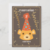Birthday Teddy Bear die een Pet van de Partij van Kaart (Voorkant)