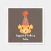 Birthday Teddy Bear die een Pet van de Partij van  Servet (Voorkant)