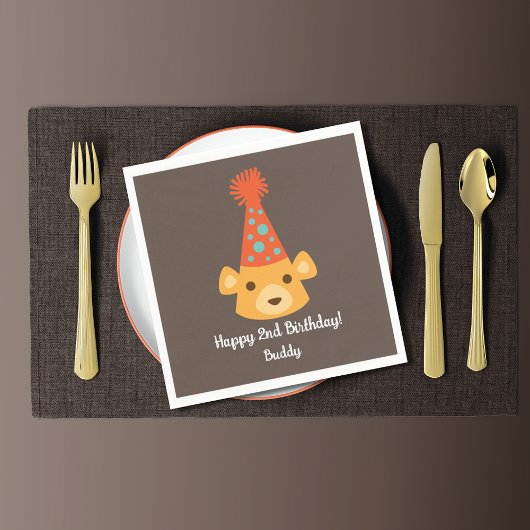 Birthday Teddy Bear die een Pet van de Partij van  Servet