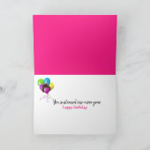 Birthday Teddy Bear in Stripes Kaart (Binnen)