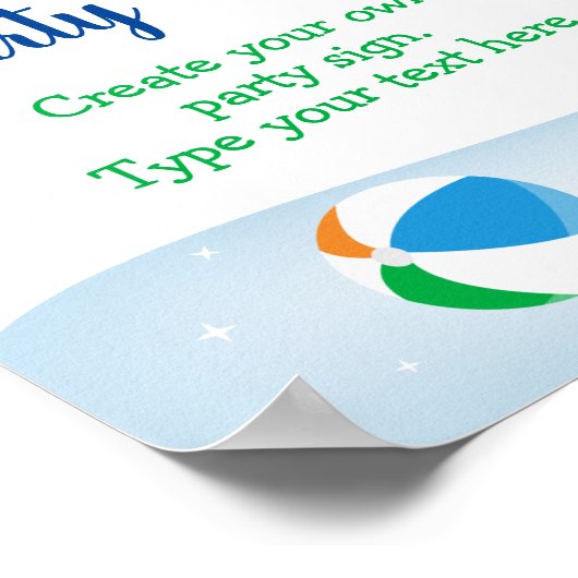 Birthday-teken voor jongens Pool Poster (Hoek)